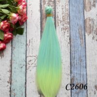 Волосся для ляльки пряме світло-бірюзовий омбре 25см C2606