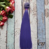 Волосся для ляльки пряме фіолетове 25см C27