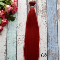 Волосся для ляльки пряме вишневий 25см C6