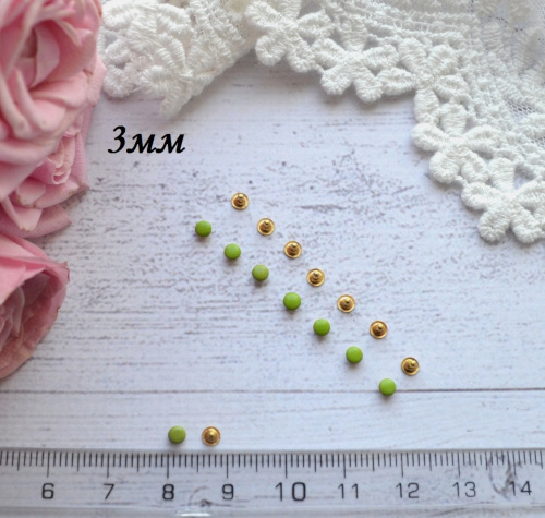 Хольнітени 3мм салатові 9шт Н17 • H17 Хольнітени 3мм салатові 9шт Н17