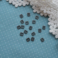 Міні Пряжка чорне срібло 6*5мм для ременя 3мм 4шт MF016