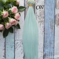 Волосся для ляльки пряме світло-бірюзовий 25см C07