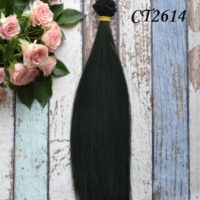 Волосся для ляльки пряме чорно-зелений 25см CT2614