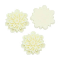 Кабошони молочні квіти 2шт CB08