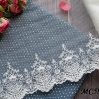 Мереживо на сітці екрю 18см