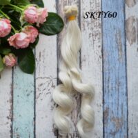 Волосcя для ляльки білий з сіруватим відтінком 25см SKY60