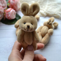 Зайка для ляльки коричневий 12см ALB34