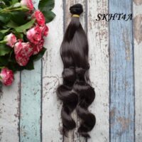 Волосcя для ляльки білий з сіруватим відтінком 25см  SKHT4A