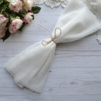 Фатин середньої жорсткості білий у горошок Відріз 30*80смTF12