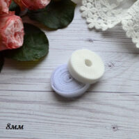 Липучка для лялькового одягу біла 8 мм. Відріз 50см FL09