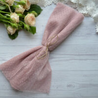 Фатин середньої жорсткості пудровий у горошок TF17