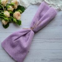 Фатин середньої жорсткості фіолетовий у горошок 30*80см TF19