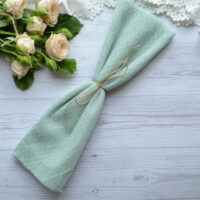 Фатин середньої жорсткості блідо-зелений у горошок 30*80см TF20