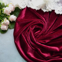 Оксамитова тканина бордова Відріз 20*48см TKR121