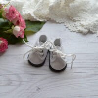 Туфельки для ляльок лакові білі 5.5*3см AK45