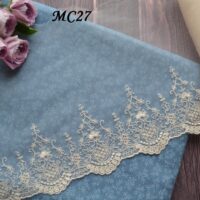 Мереживо на сіточці персик 18см Відріз 45см MC27