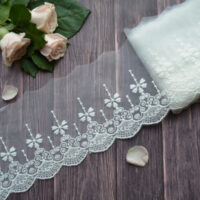 Мереживо на сіточці 10см екрю