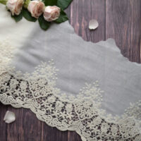 Мереживо прошва для шиття бежеве 19 см Відріз 100см MPR38