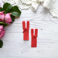 Блискавка для лялькового одягу 6.5 см червона AZ618