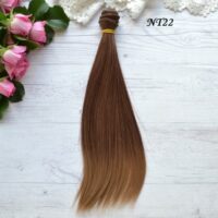 Волосся для ляльки пряме 25см градієнт NT22
