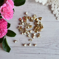 Міні гудзики Метелик на ніжці білі 6*5мм 5шт B213