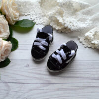 Кеди для ляльок на шнурках чорні 5,5*2,5см AK67