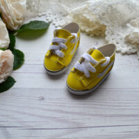 Кеди для ляльок на шнурках жовті 5.5*2.5см AK68