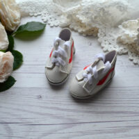 Кеди для ляльок на шнурках білі 5,5*2,5см AK69