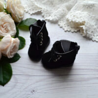 Чоботи для ляльок замшеві чорні AK71