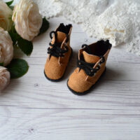 Чоботи для ляльок замшеві коричневі AK72