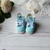 Кеди для ляльки на шнурках блакитні 5,5*2,5см AK80