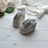 Кеди для ляльок на шнурках сірі 4.5*2.5см AK86