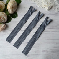 Потайна блискавка для одягу сіра 15см AZP153