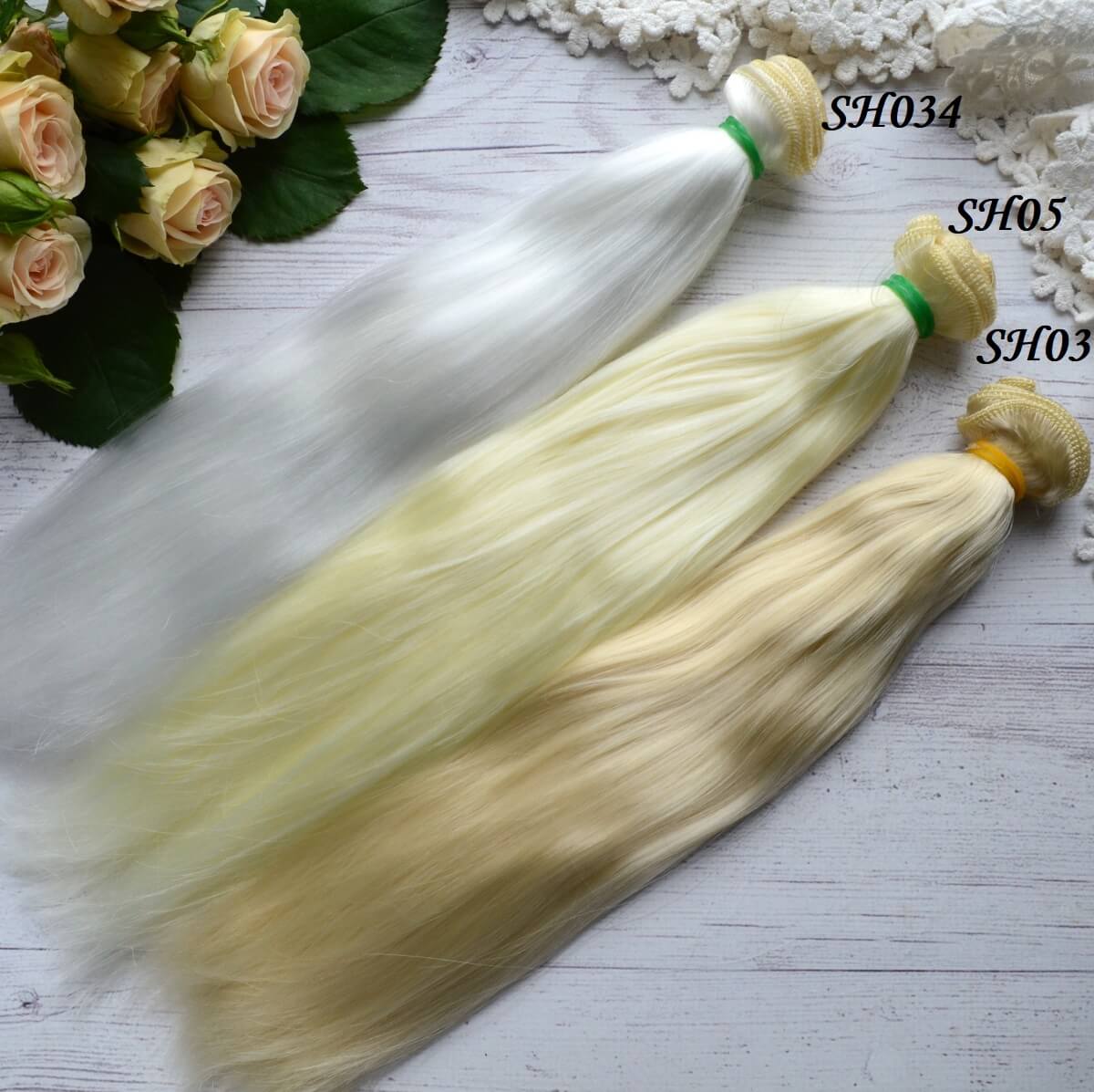 Шовкове воолосcя для ляльки 25см VSH034 • vsh034 3 Шовкове воолосcя для ляльки 25см VSH034 - Зображення 3