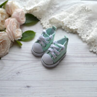 Кеди для ляльок на шнурках м'ятні