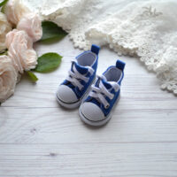 Кеди для ляльок на шнурках темно-сині 5*2.7см AK36