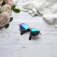 Окуляри для ляльки дзеркально - сині 8*3см ALO45