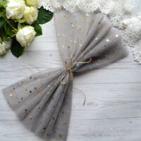 Фатин середньої жорсткості сірий із зірками Відріз 22*160см TF37