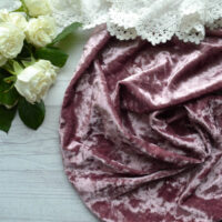 Оксамитова тканина з плюшевим тисненням пудрова. Відріз 18*50см TKR158