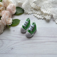 Кеди для ляльок на шнурках зелені 3.5*1.5см AK100