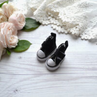 Кеди для ляльок на липучці чорні 3,5*1,5см AK95