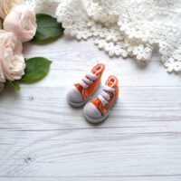 Кеди для ляльок на шнурках помаранчеві 3.5*1.5см AK99