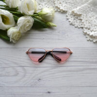 Окуляри для ляльки сердечко рожево-фіолетові з градієнтом 9*3см ALO47