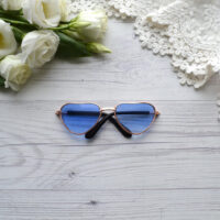 Окуляри для ляльки сердечко сині 9*3см ALO48