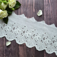 Мереживо прошва для шиття екрю 13см відріз 50см MPR63