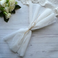 Фатин середньої жорсткості в горох 30*80см TF15