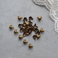 Крабики заклепки для лялькового взуття Міккі бронза 6*7 мм - 10шт. FN069