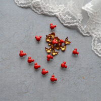 Крабики заклепки для лялькового взуття Міккі червоні 6*7 мм - 10шт. FN079