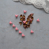 Крабики заклепки для лялькового взуття Міккі рожеві 6*7 мм - 10шт. FN073