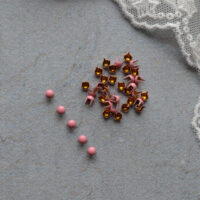 Крабики заклепки для лялькового взуття рожеві 3 мм - 10шт. FN011